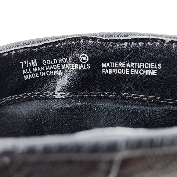 A2 Aerosoles Heelrest Gold Role Black Faux Leather Heeled Ankle Boots Size 7.5 - Picture 13 of 15